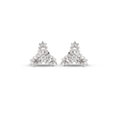 Rhodium Frost Zircon Stud Earrings